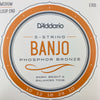 D'Addario EJ55 Phosphor Bronze Medium Banjo Strings