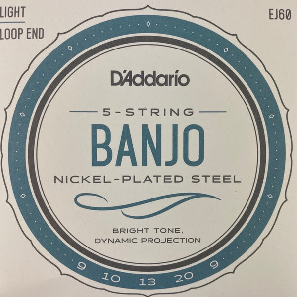 D'Addario EJ60 Nickel Plated Steel Light Gauge Banjo Strings