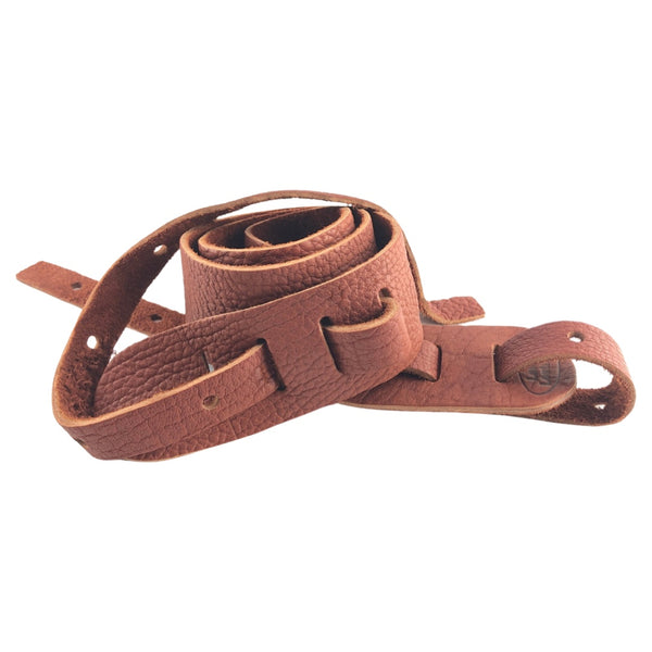 Gold Tone Cloth Strap w/ Leather Tabs (Brown)