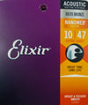Elixir 11002 Extra Light NanoWeb 80/20 Bronze Acoustic Guitar Strings
