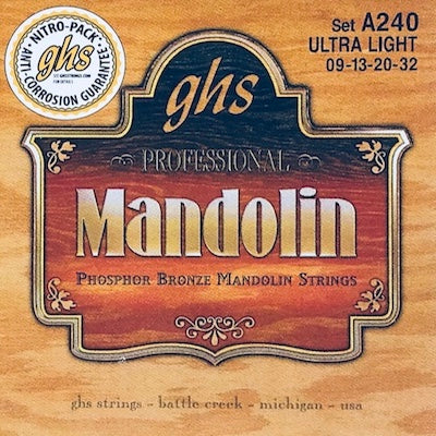 GHS A240 Ultra Light Phosphor Bronze Mandolin Strings - Banjo