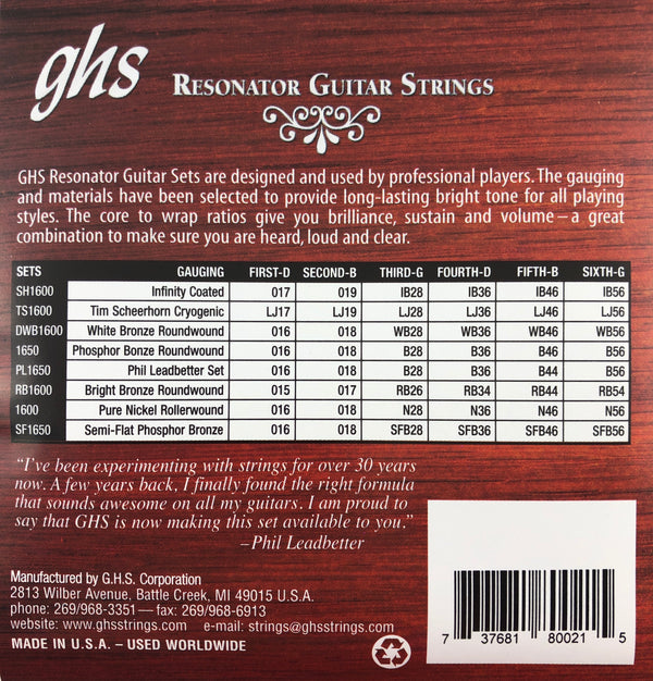 Ghs resonator deals strings