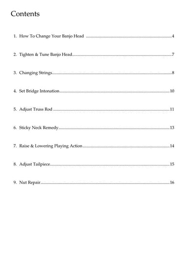 5-String Banjo Setup & Maintenance Book