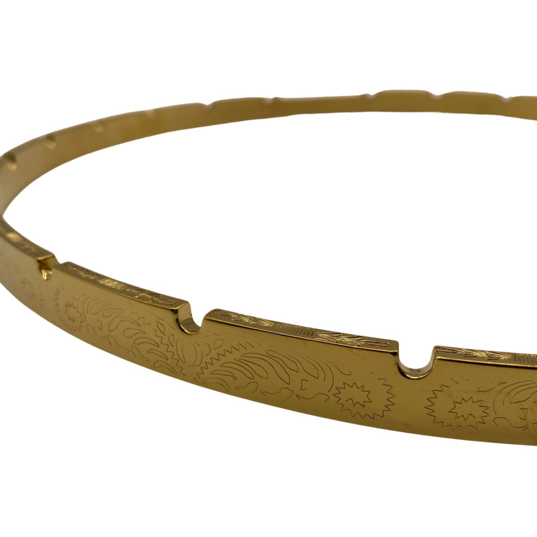 Gold Tone 11" Notched Engraved Tension Hoop