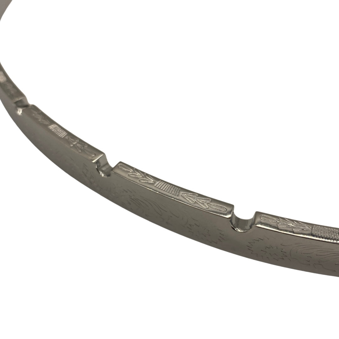 Gold Tone 11" Notched Engraved Tension Hoop