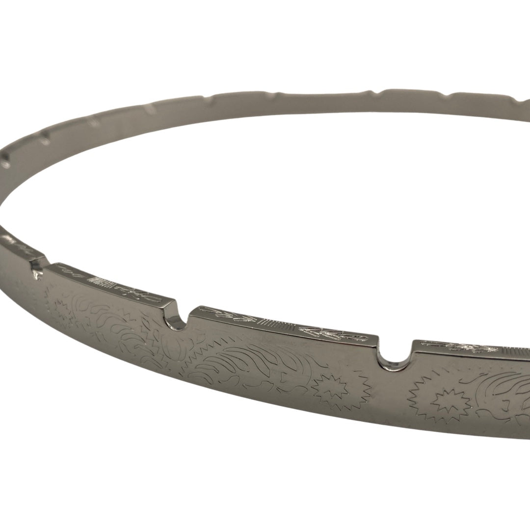 Gold Tone 11" Notched Engraved Tension Hoop