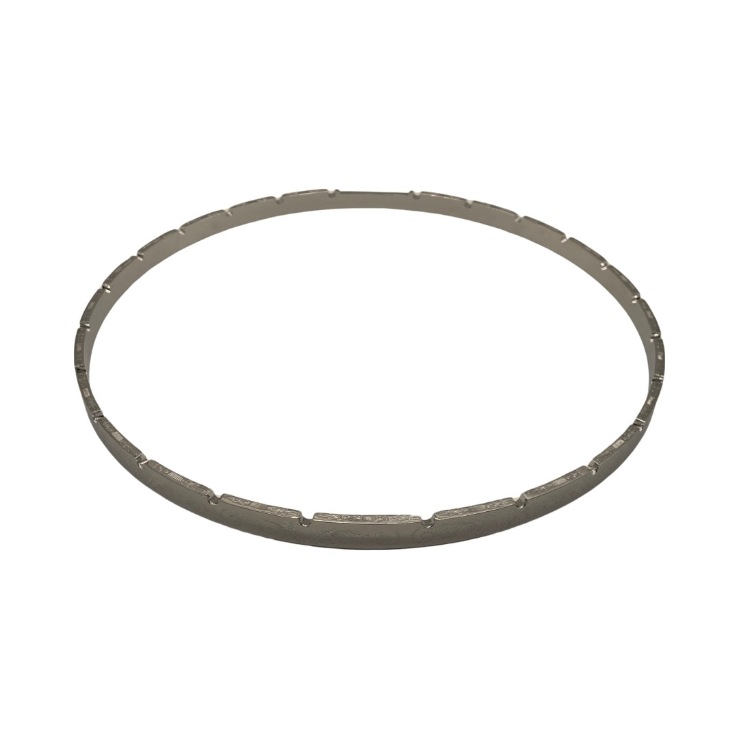 Gold Tone 11" Notched Engraved Tension Hoop