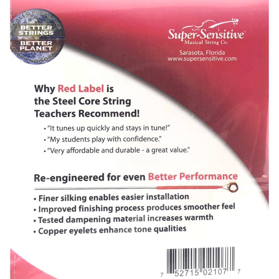 Red Label Violin Fiddle Strings 4/4 Size Medium Tension