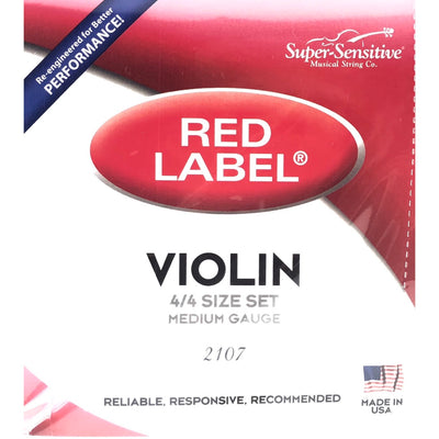 Red Label Violin Fiddle Strings 4/4 Size Medium Tension