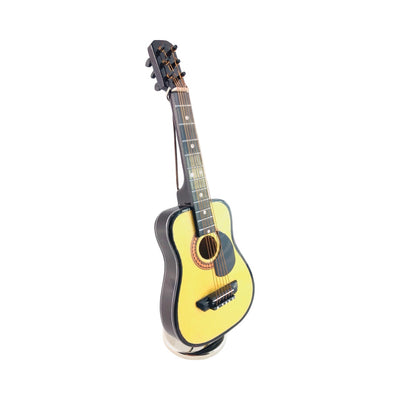 7" Mini Musical Acoustic Guitar Replica 3 pc Gift Set - Decor with Display Stand and Case