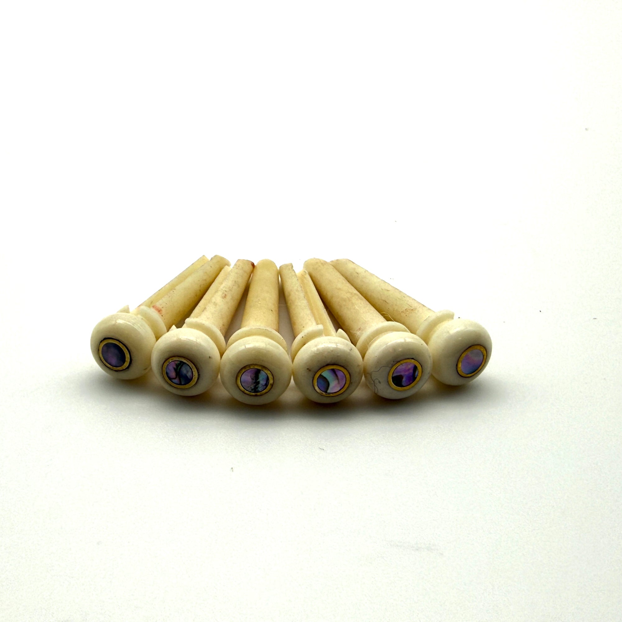 John Pearse Kingpins Bone/Abalone Dot With Brass French Eye Bridge