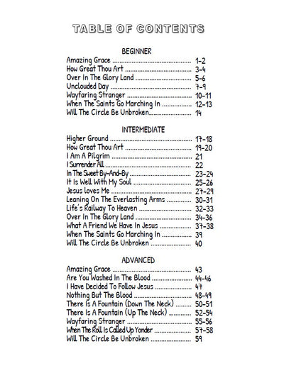 Banjo Ben’s DIGITAL DOWNLOAD-only Book of Tabs: Gospel Hymns- Volume One