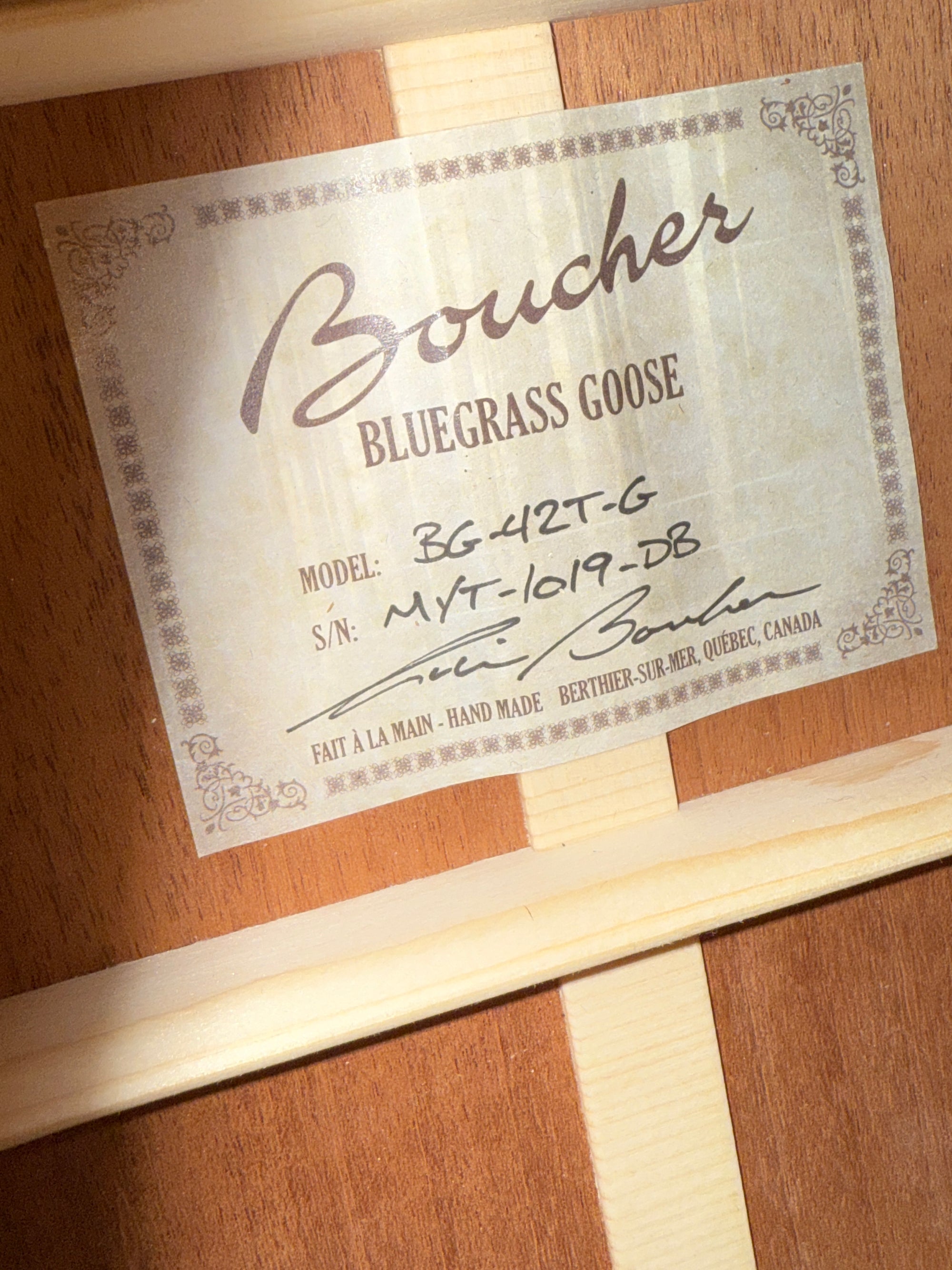 Pre-Owned Boucher Bluegrass Goose Series BG-42T-G All Torrefied Dreadnought Guitar With Case