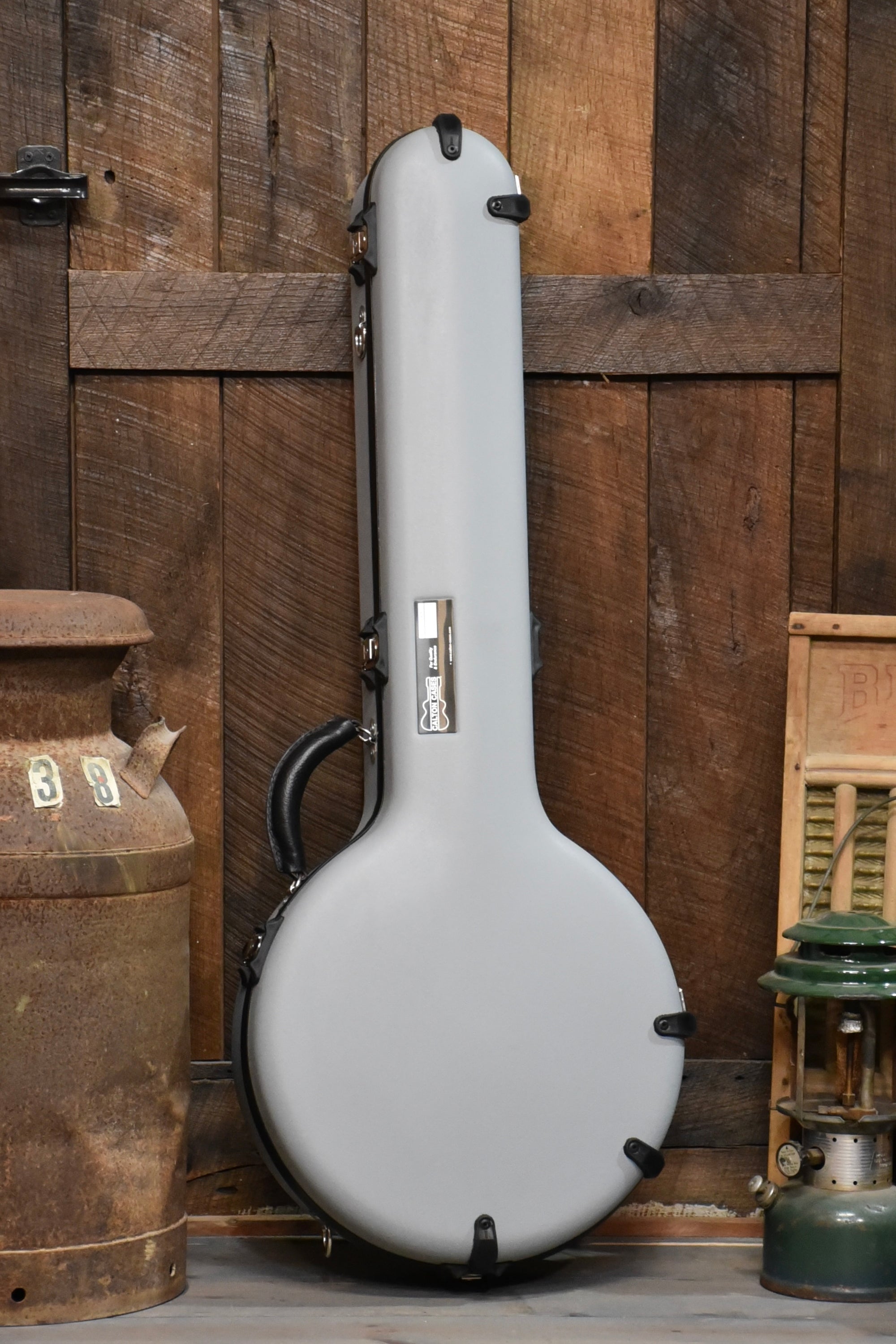 Calton Cases Bluegrass Resonator Banjo Flight Case - Grey With Red Interior