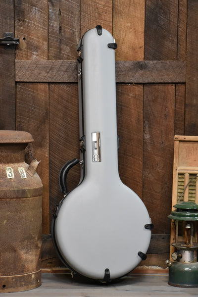 Calton Cases Bluegrass Resonator Banjo Flight Case - Grey With Red Interior