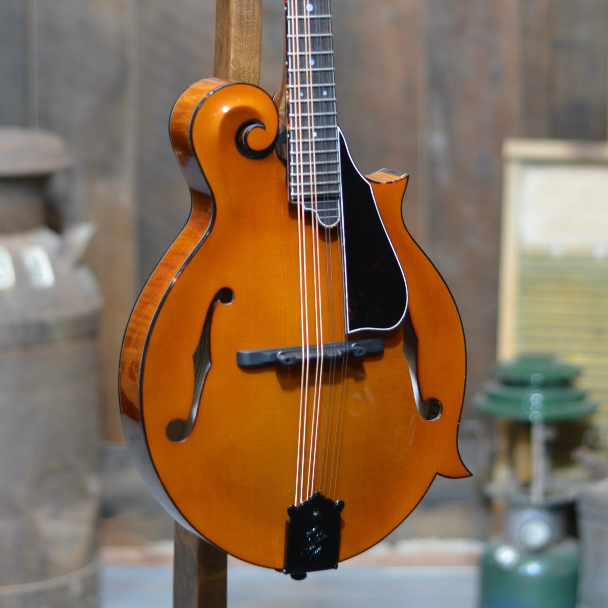 Northfield Big Mon Wide-Nut Amber F-Style Mandolin With One Piece Back and Case