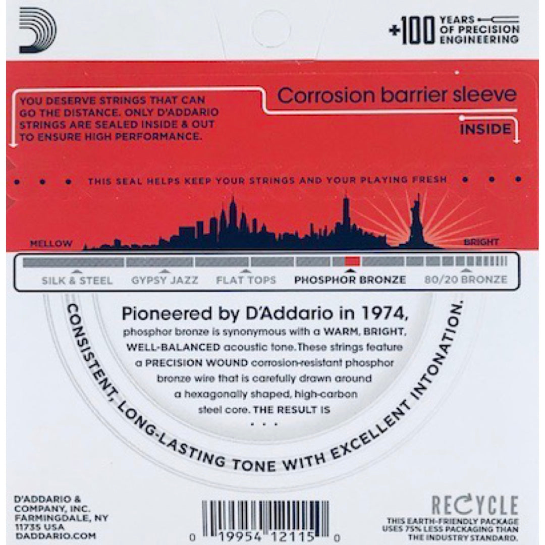 D'Addario EJ17 Phosphor Bronze Medium Acoustic Guitar Strings