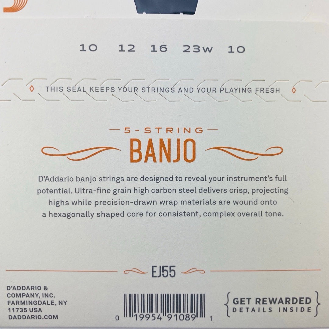D'Addario EJ55 Phosphor Bronze Medium Banjo Strings