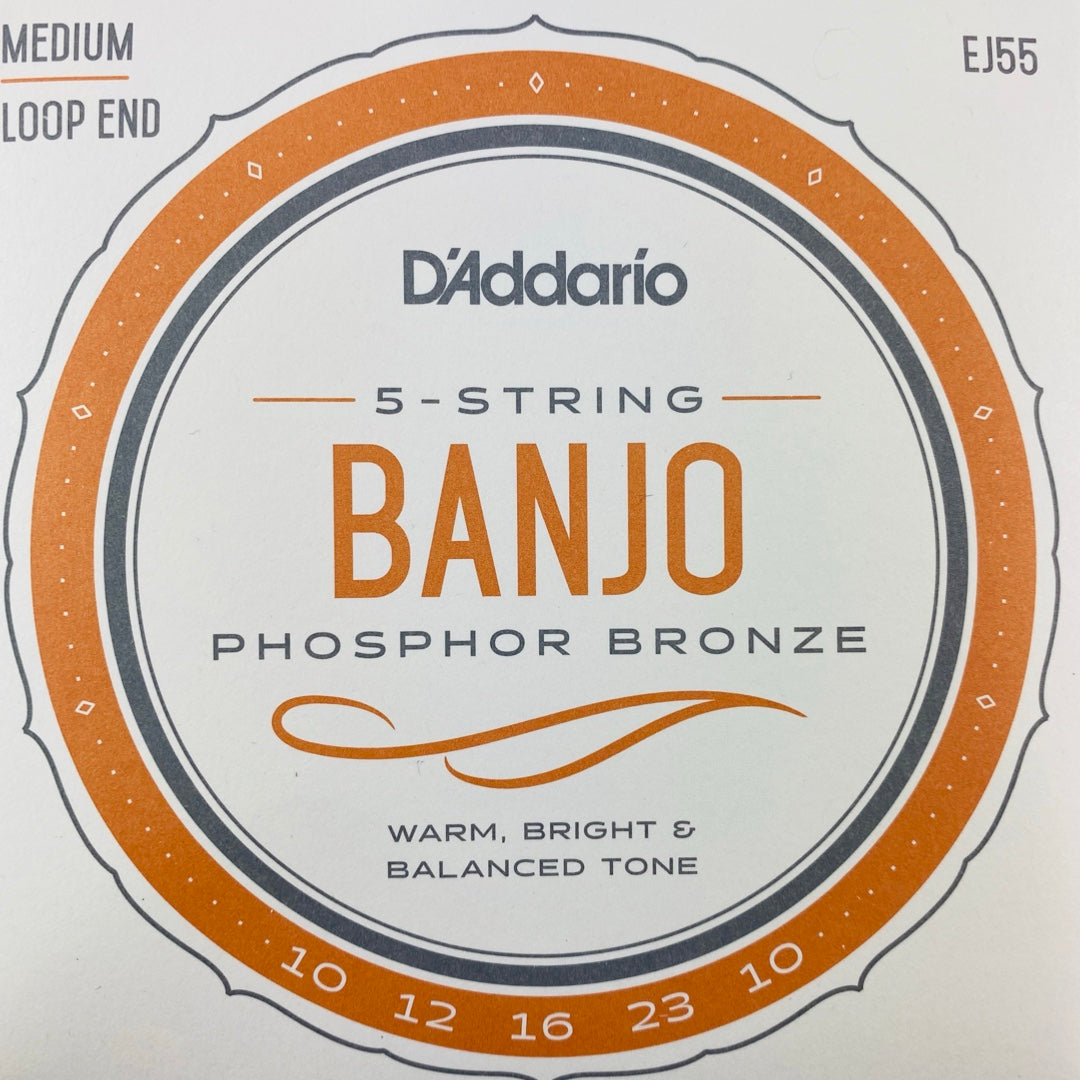 D'Addario EJ55 Phosphor Bronze Medium Banjo Strings