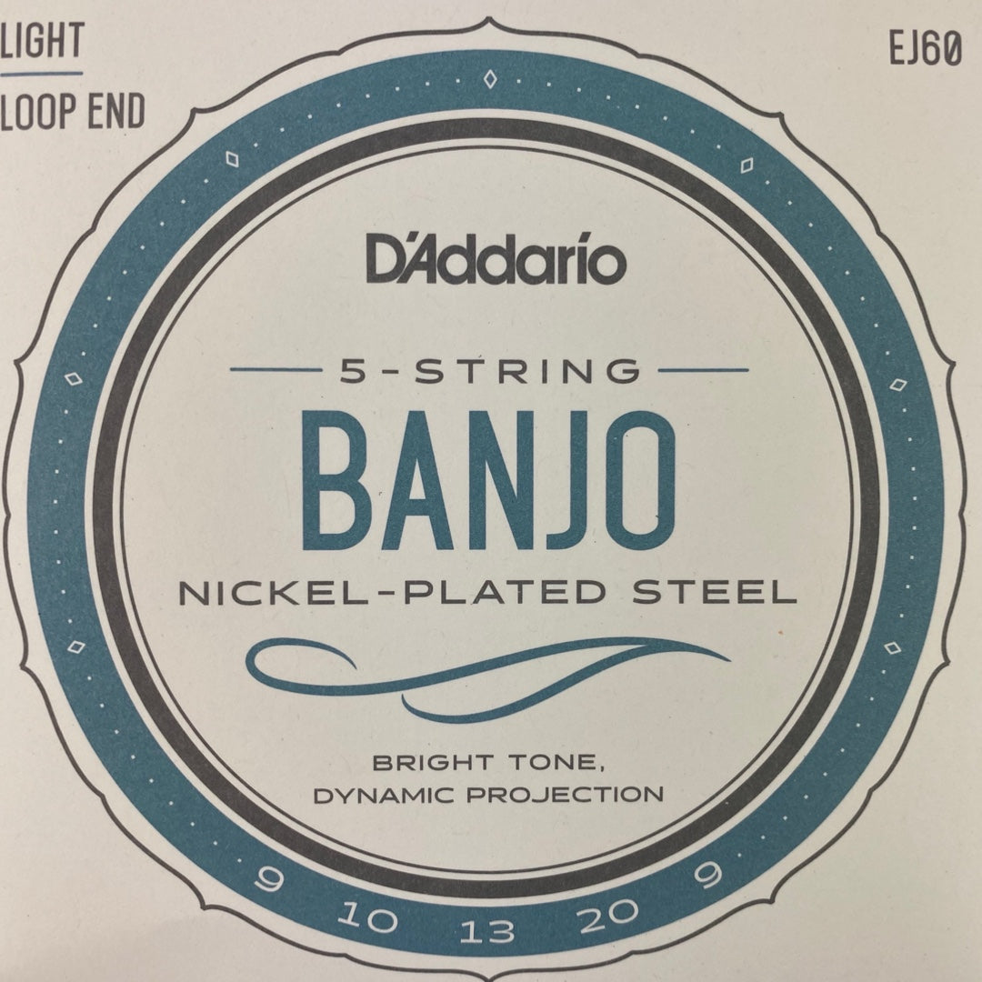 D'Addario EJ60 Nickel Plated Steel Light Gauge Banjo Strings