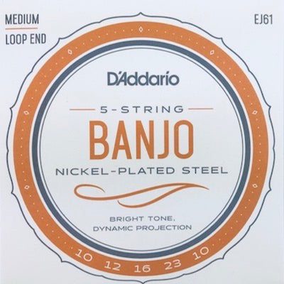 D'Addario EJ61 Medium Nickel Banjo Strings