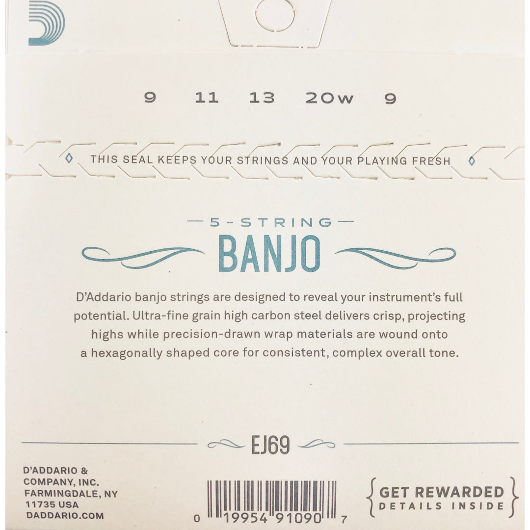 D'Addario EJ69 Phospher Bronze Light Gauge Banjo Strings