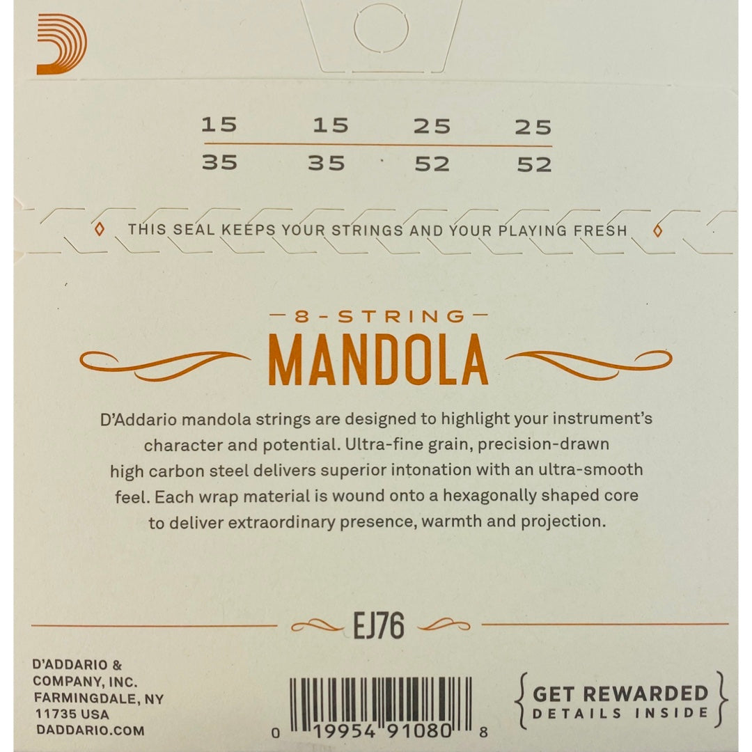 D'Addario EJ76 Medium Phosphor Bronze Mandola Strings