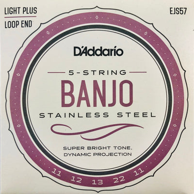 D'Addario EJS57 Custom Medium Stainless Steel Banjo Strings