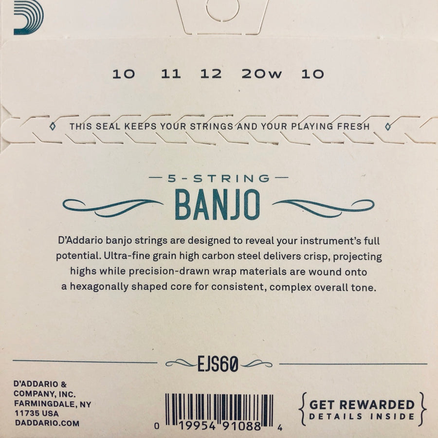 D'Addario EJS60 Light Stainless Steel Banjo Strings