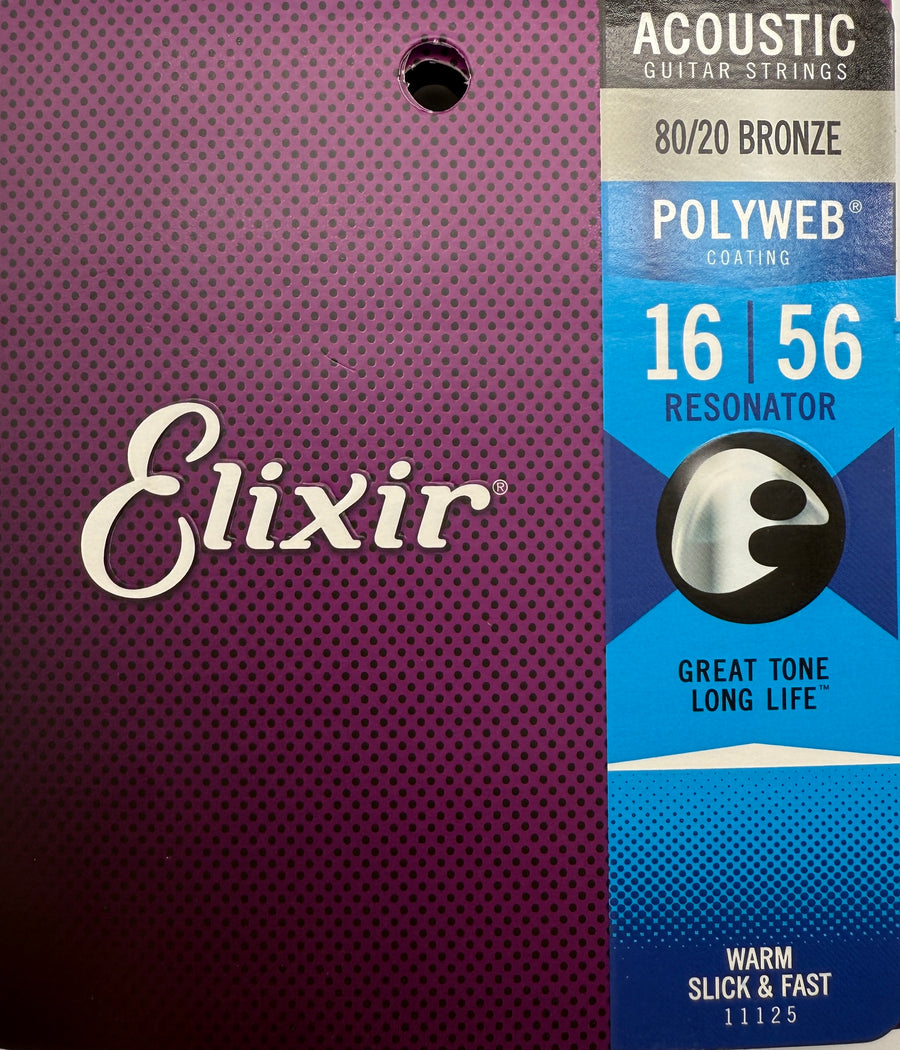 Elixir 11125 Polyweb Coated 80/20 Bronze Acoustic Resonator Guitar