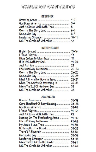 Banjo Ben’s DIGITAL DOWNLOAD-only Book of Tabs: Gospel Hymns- Volume One