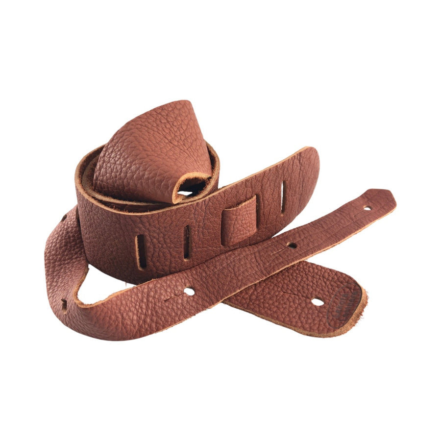 Lakota Bison Leather 2” Guitar Strap - Available in Brown or Tobacco Finish