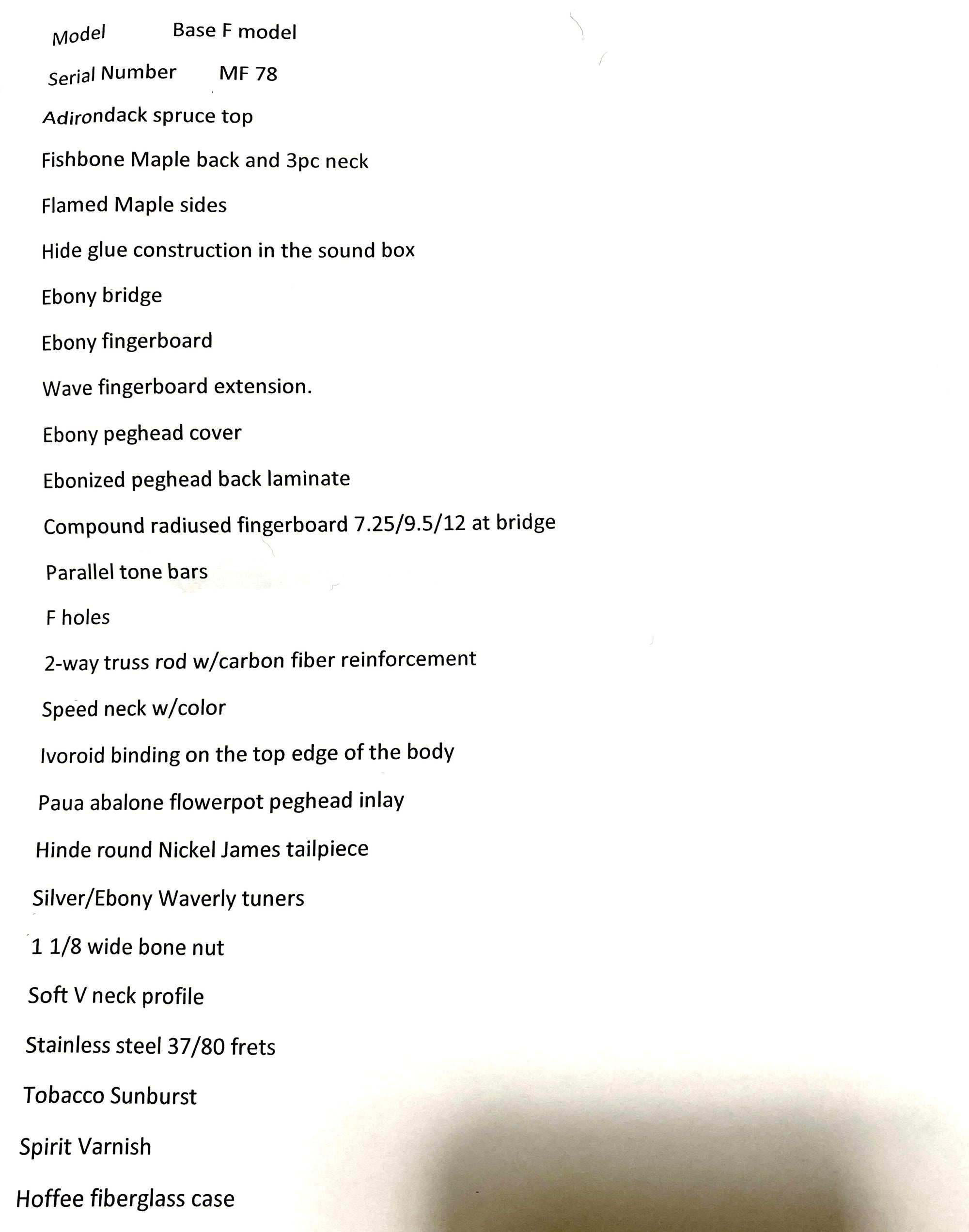 Hinde F-Style Mandolin With Hoffee Case