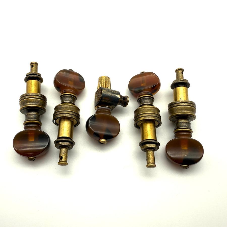 Rickard Cyclone 10:1 High Ratio 5-String Banjo Tuners - Set of 5 - Antique Brass