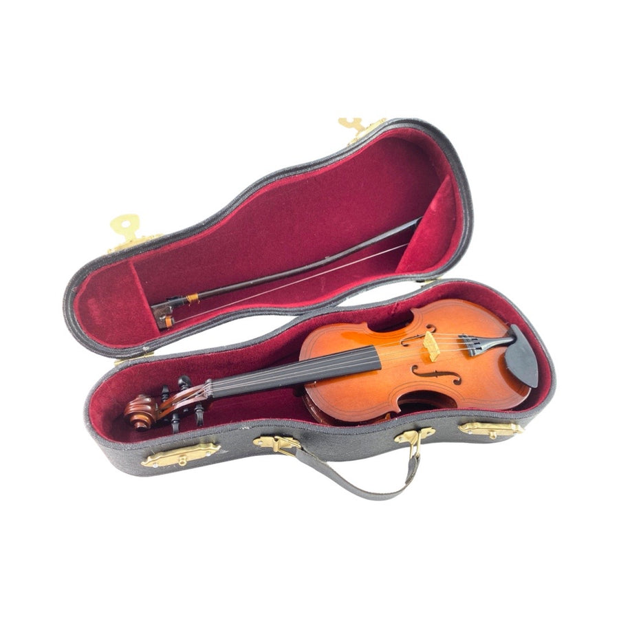 7" Mini Fiddle Replica 3 pc Gift Set - Decor with Display Stand and Case