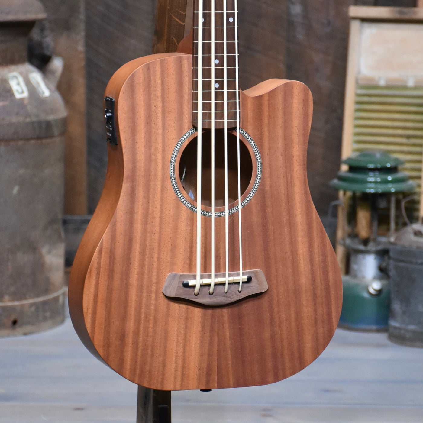 Gold Tone M-Bass 23 Inch Scale Fretless Acoustic Electric Micro Bass With Case