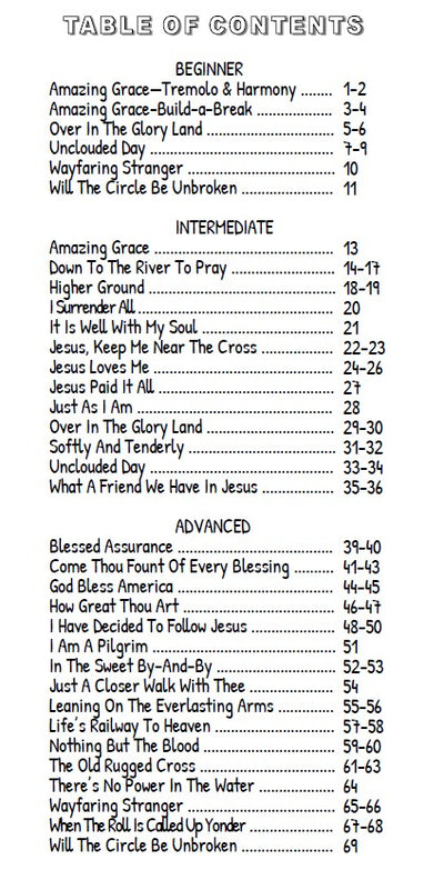 Banjo Ben’s DIGITAL DOWNLOAD-only Book of Tabs: Gospel Hymns- Volume One