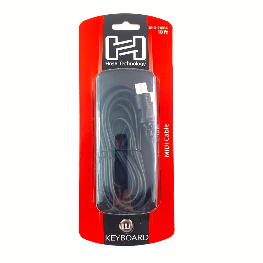 Hosa MID-310BK MIDI Cable - 10 foot Black
