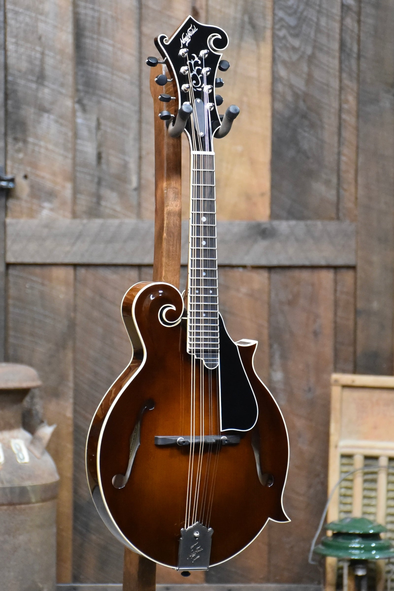 Northfield Big Mon Wide-Nut F-Style Mandolin With Two Piece Back and Case - Brown