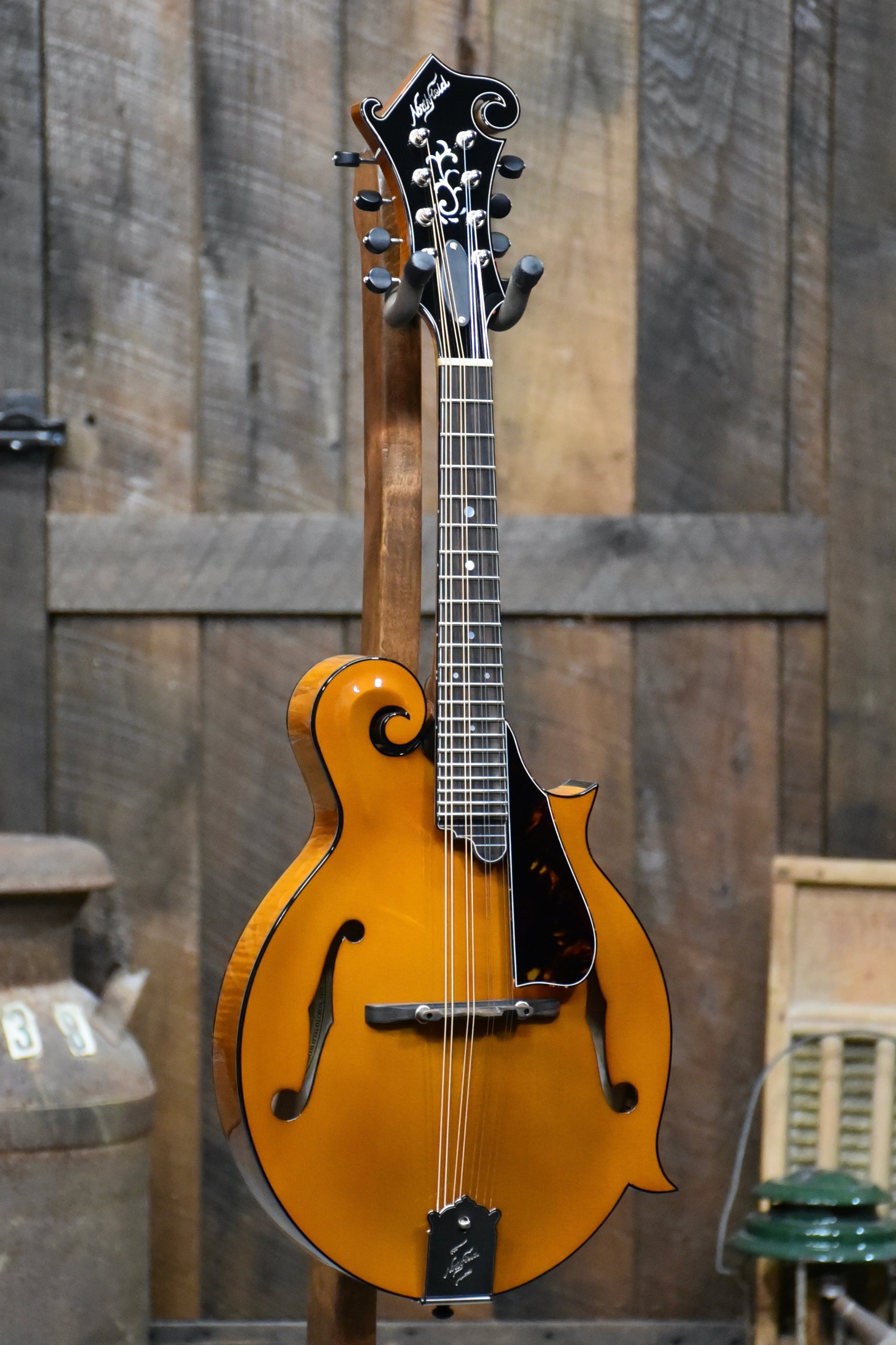 Northfield Big Mon Wide-Nut Amber F-Style Mandolin With Two Piece Back and Case