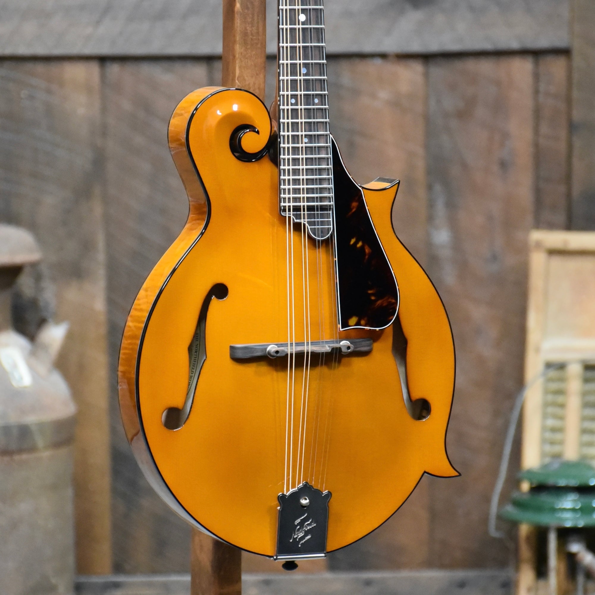 Northfield Big Mon Wide-Nut Amber F-Style Mandolin With Two Piece Back and Case