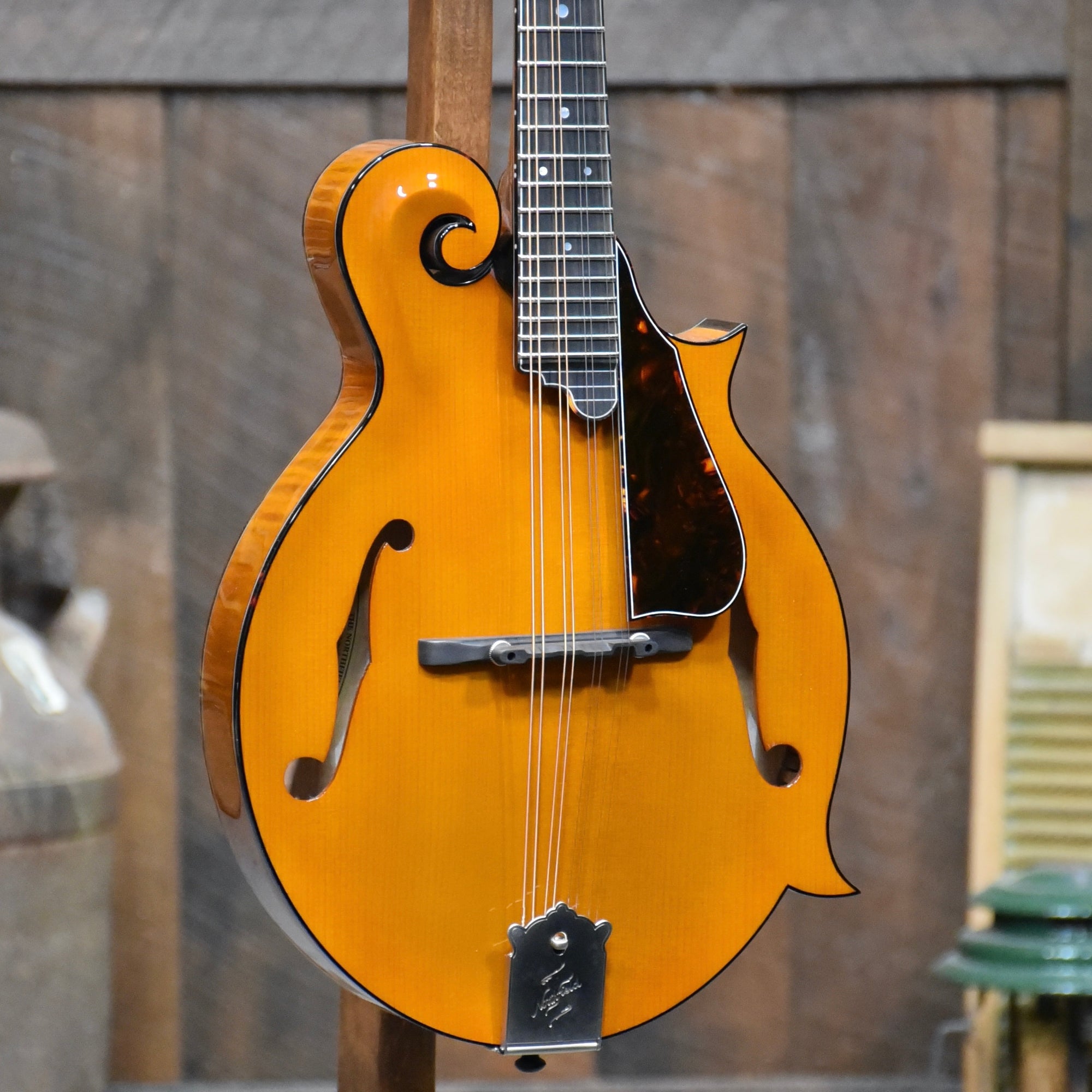 Northfield Big Mon Wide-Nut Amber F-Style Mandolin With Two Piece Back and Case