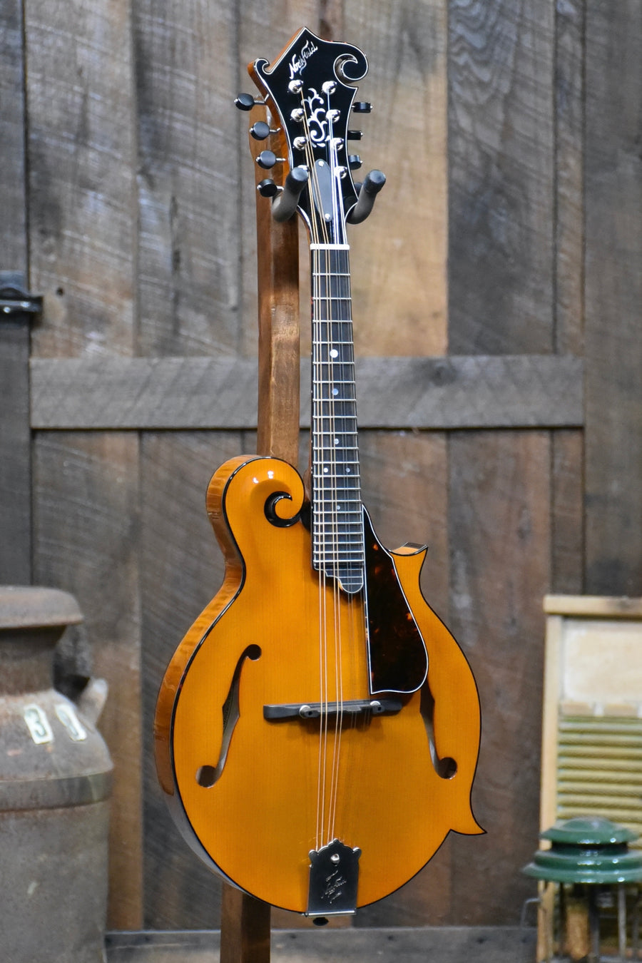 Northfield Big Mon Wide-Nut Amber F-Style Mandolin With Two Piece Back and Case
