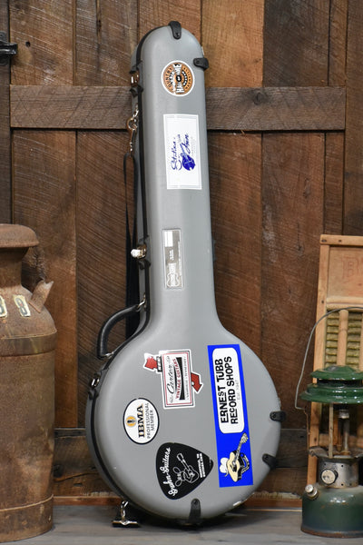 Pre-Owned Calton Cases Bluegrass Resonator Banjo Flight Case - Grey With Burgundy Interior