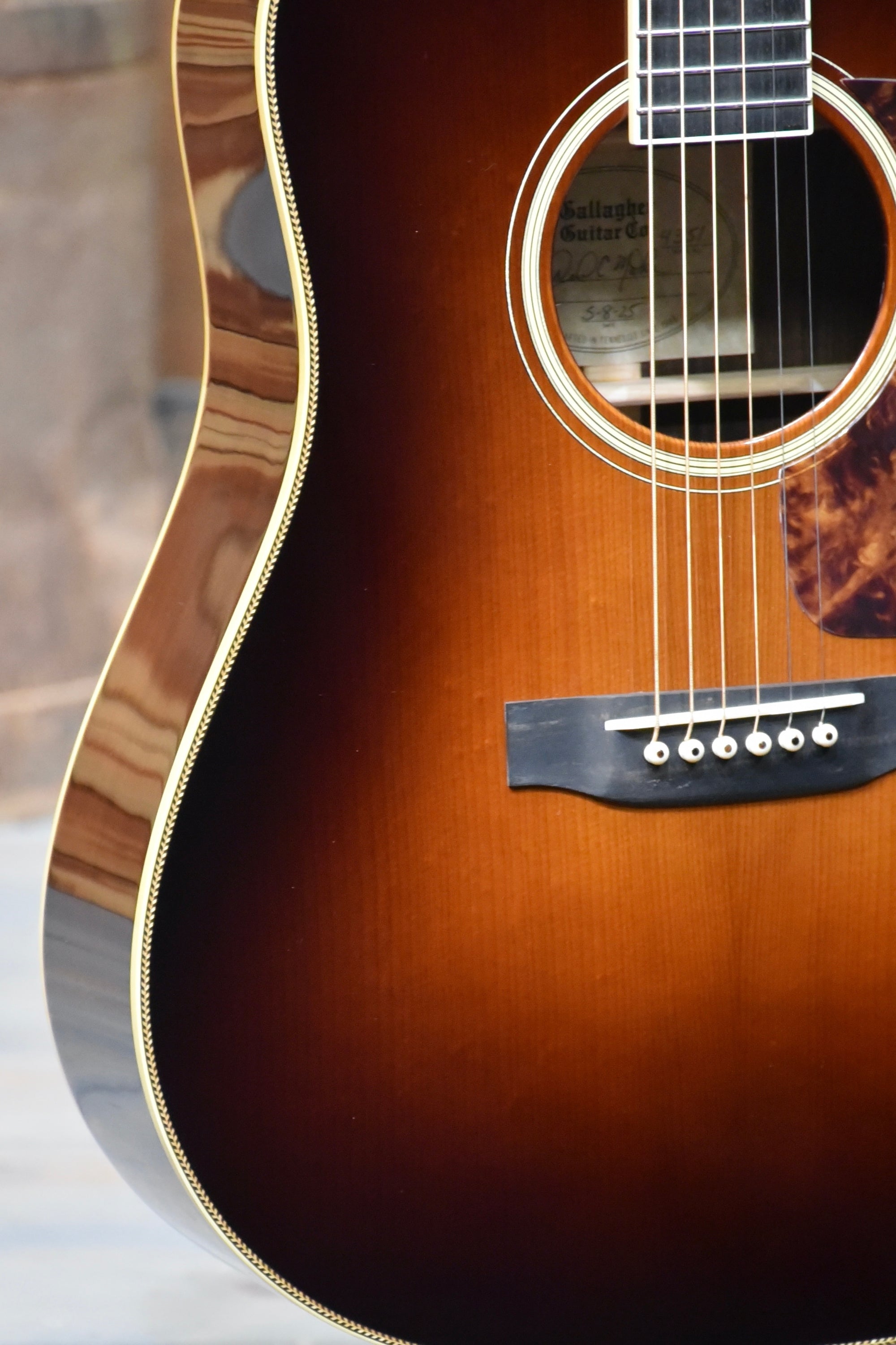 Gallagher Guitar Co. Sunburst Bluegrass Bell Custom Large Soundhole Dreadnought Guitar With Case