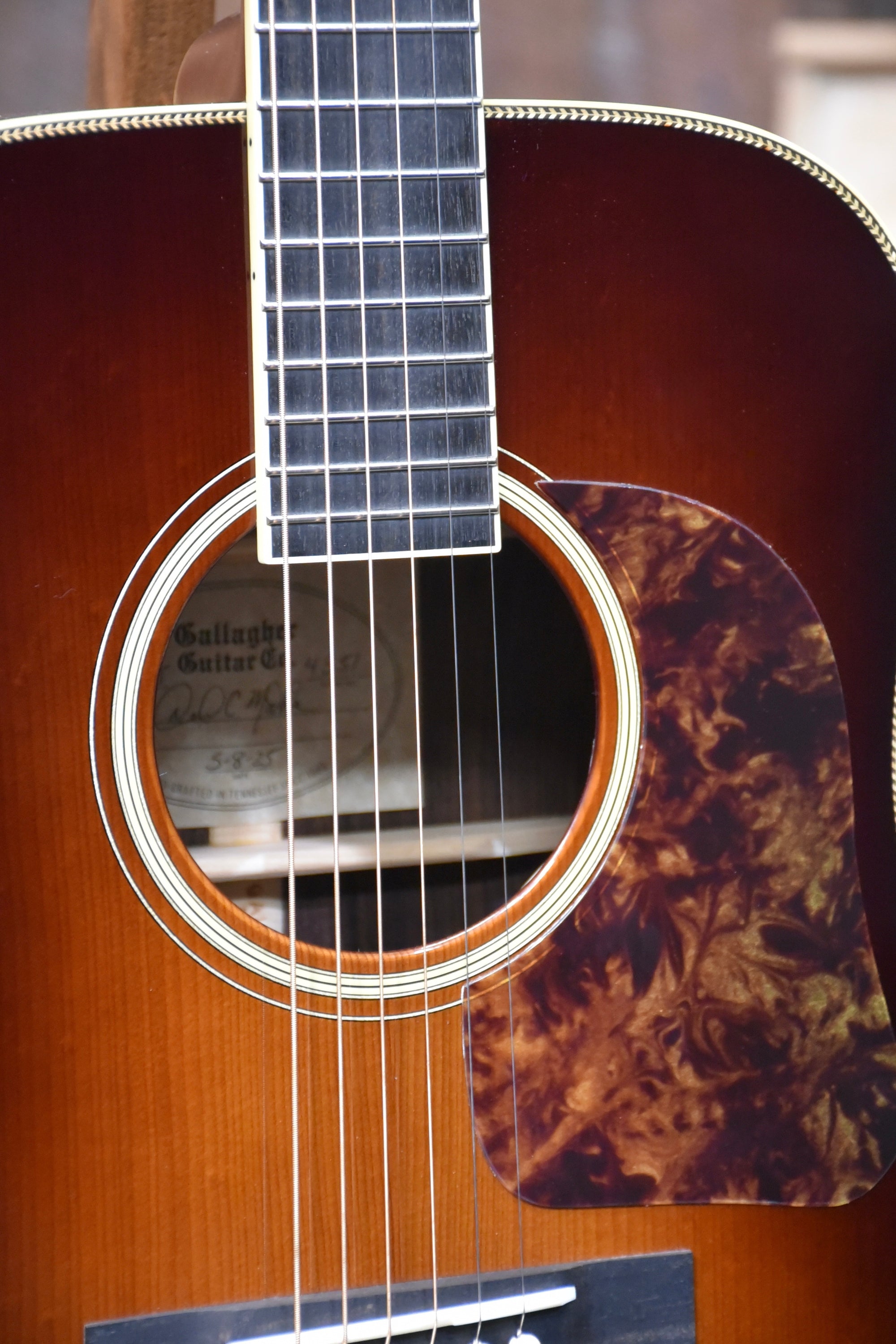 Gallagher Guitar Co. Sunburst Bluegrass Bell Custom Large Soundhole Dreadnought Guitar With Case