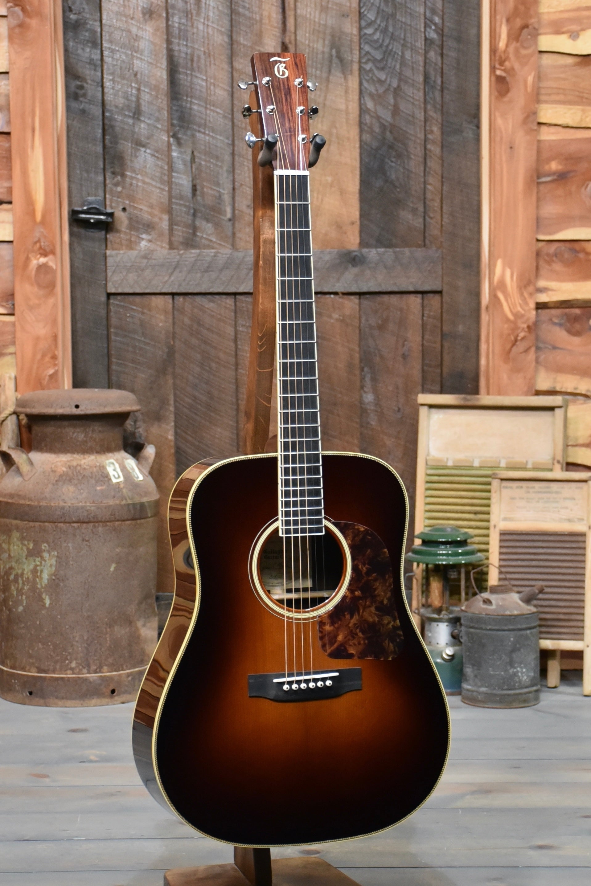 Gallagher Guitar Co. Sunburst Bluegrass Bell Custom Large Soundhole Dreadnought Guitar With Case