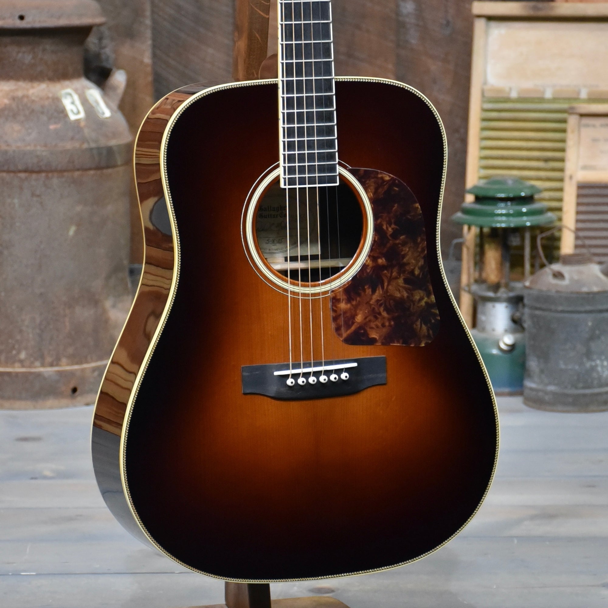 Gallagher Guitar Co. Sunburst Bluegrass Bell Custom Large Soundhole Dreadnought Guitar With Case