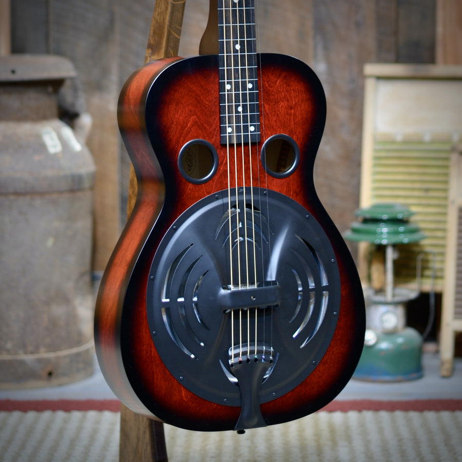 Beard Guitars R-Model Radio Standard Squareneck Resonator Guitar - Scarlet Burst With Case
