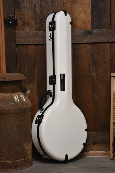 Calton Cases Bluegrass Resonator Banjo Flight Case - White With Blue Interior